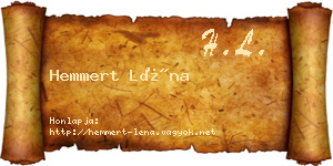 Hemmert Léna névjegykártya